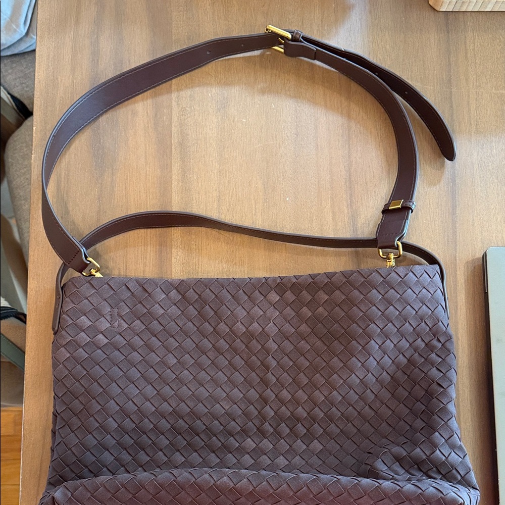 Brown Woven Hobo Bag
